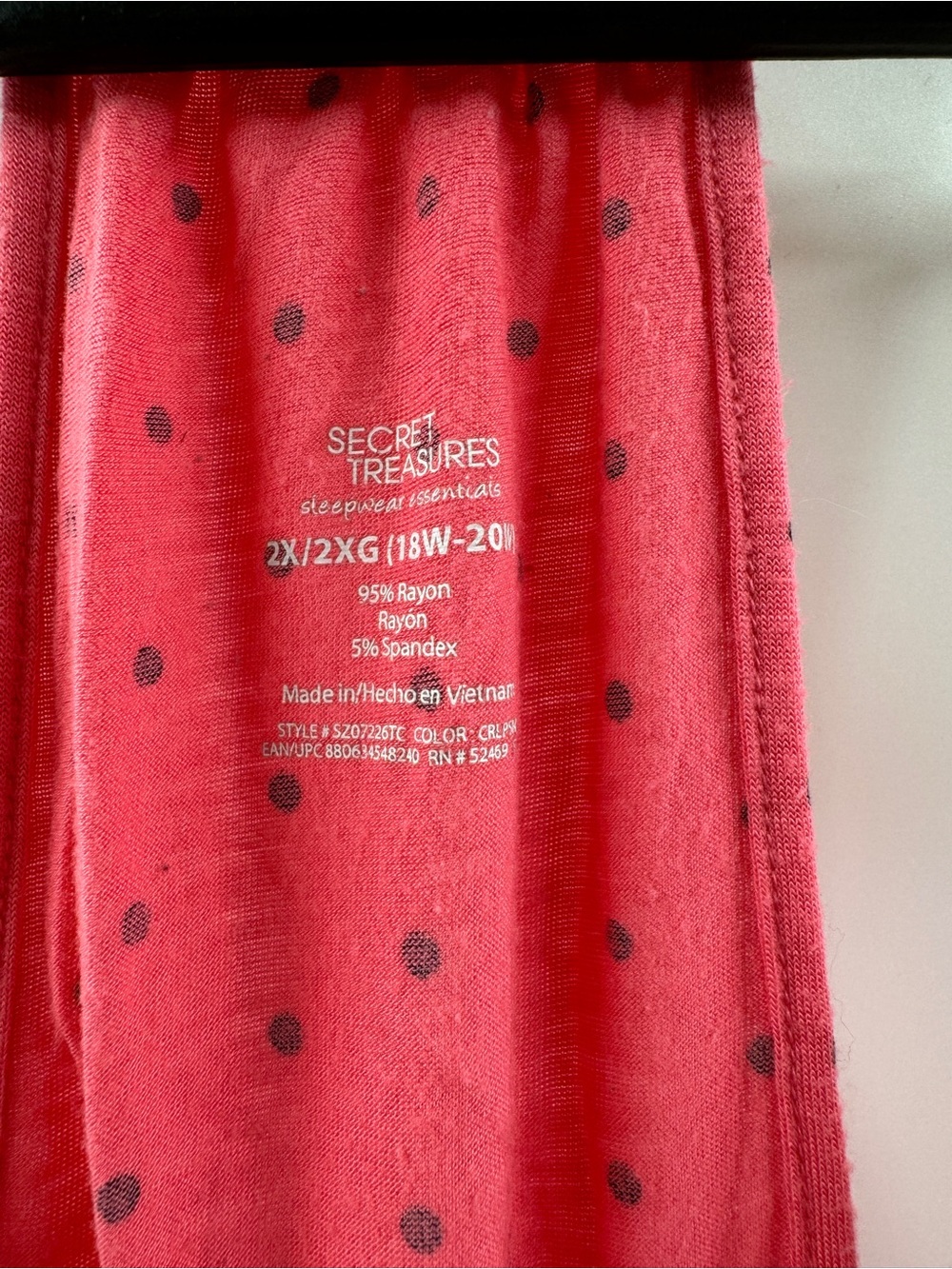 Secret Treasures Pink Polka Dot Sleep Tank Top with Built-In Shelf Bra – Women's - Picture 4 of 9